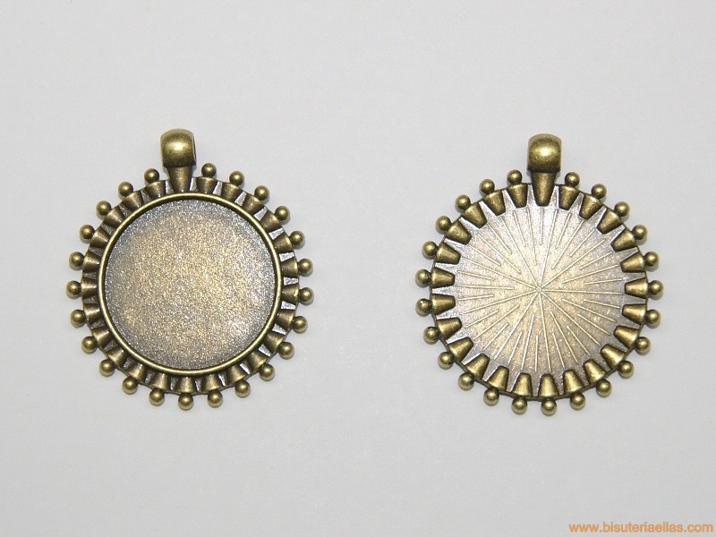 Medalla base para camafeo 25mm bronce