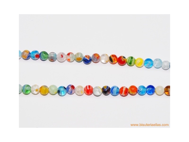 Bola cristal de murano Ø4mm colores variados