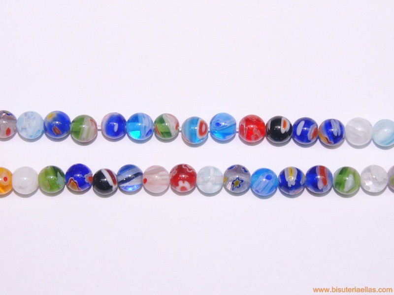Bola cristal de murano Ø6mm colores variados