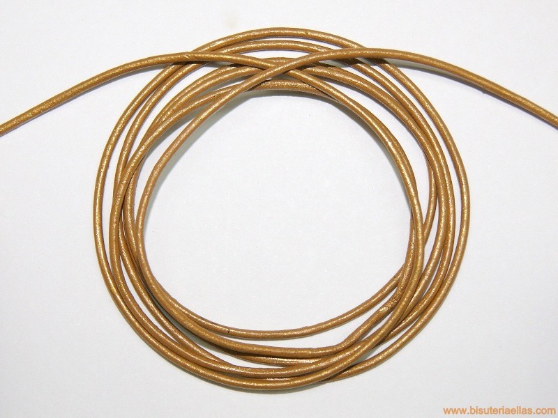 Cordón cuero 1,5mm bronce metálico