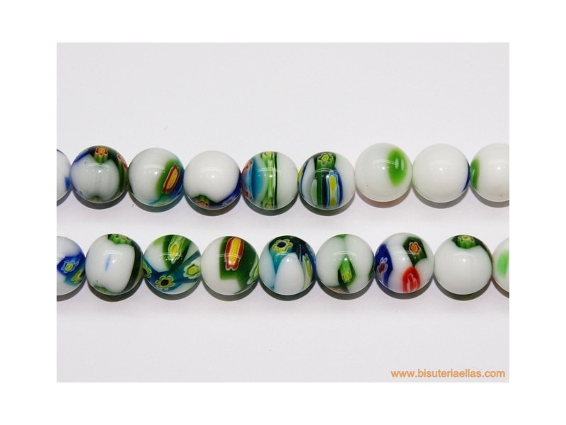 Bola cristal de murano Ø12mm fondo blanco