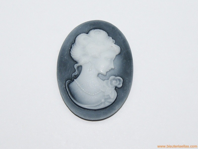 Camafeo para pegar 40x30mm gris