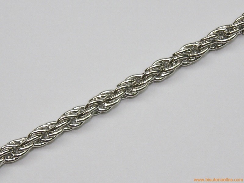 Cadena níquel retorcida ancho 4mm