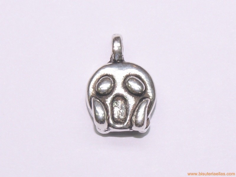 Charm zamak emoticono 11mm asustado baño plata
