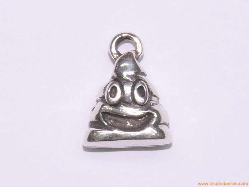 Charm zamak emoticono 11mm caquita baño plata