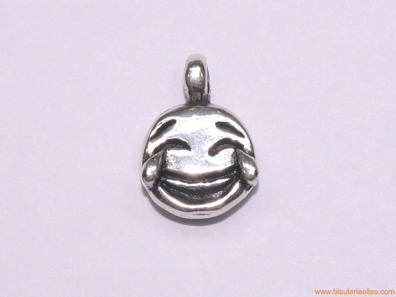 Charm zamak emoticono 11mm carcajada baño plata