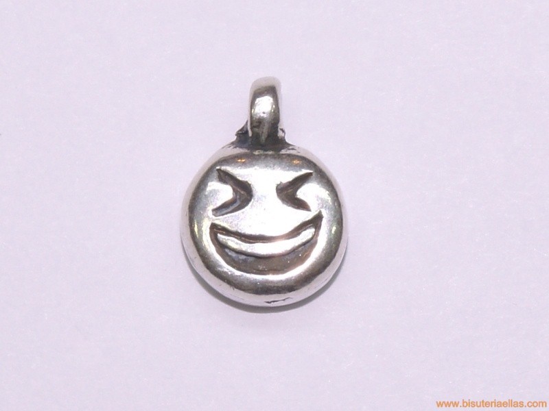 Charm zamak emoticono 11mm feliz baño plata