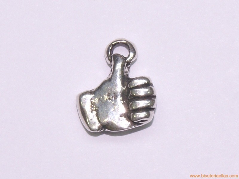 Charm zamak emoticono 11mm OK baño plata