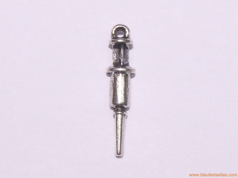 Charm zamak jeringuilla 22mm baño plata