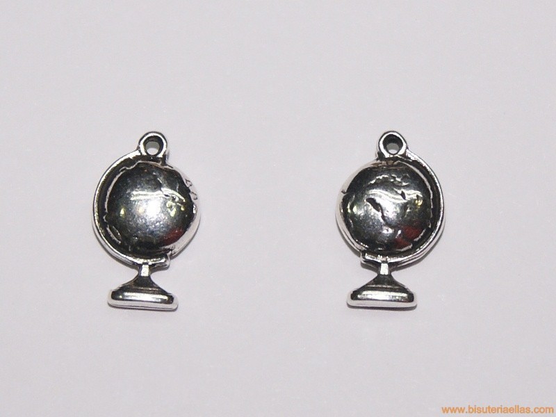 Charm zamak mapamundi 18mm baño de plata