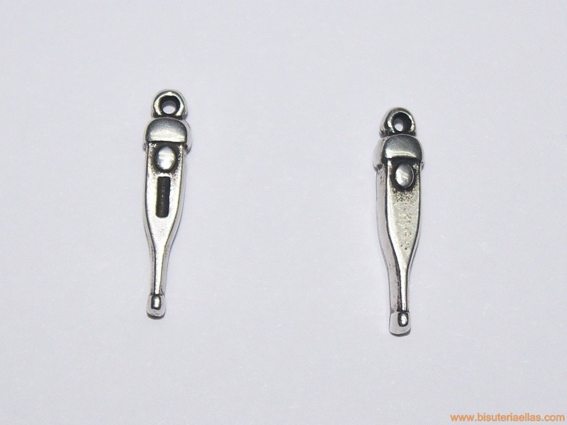 Charm zamak termómetro 21mm baño de plata