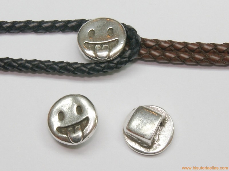 Cierre emoticono 20mm paso 7x4mm zamak baño plata