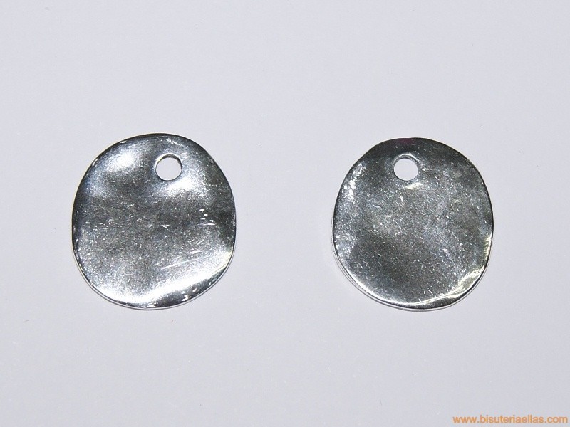 Colgante chapa para grabar 25x23mm zamak baño plata