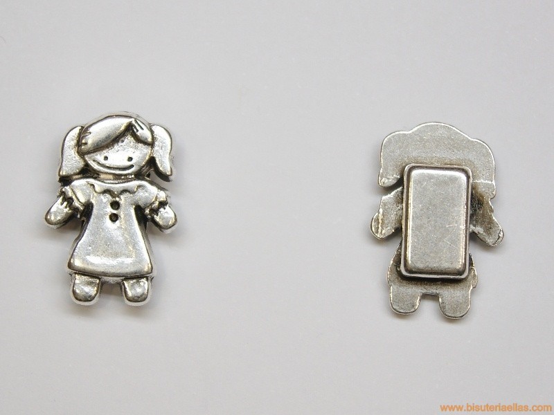Entrepieza niña paso 11x2mm zamak baño plata