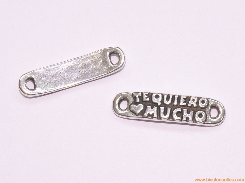 Entrepieza para pulsera 30mm en zamak baño plata
