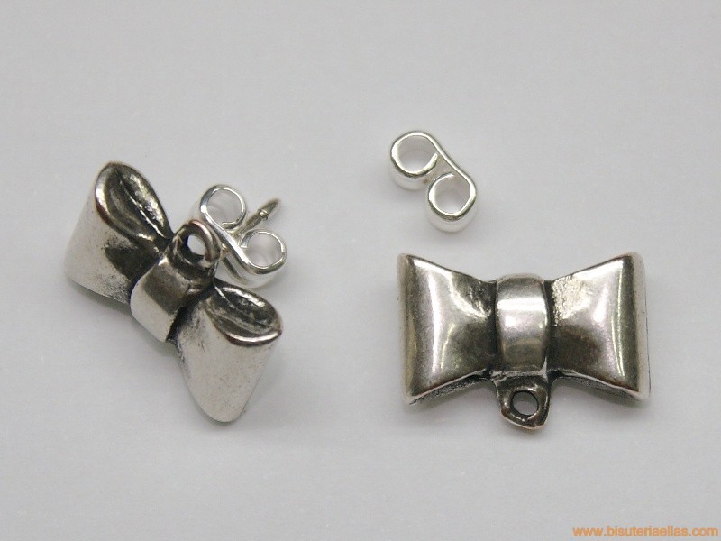 Cabezal pendiente lazo 15mm con anilla zamak baño plata