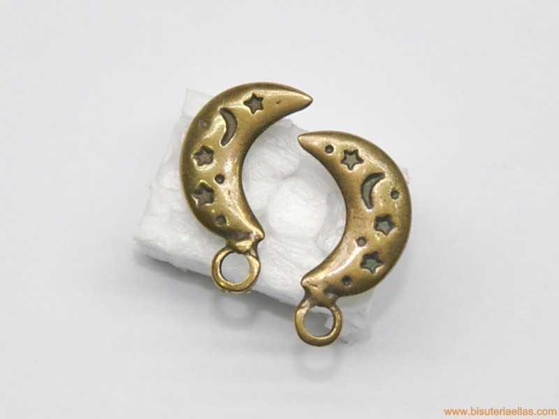 Cabezal pendiente luna 20mm zamak baño bronce