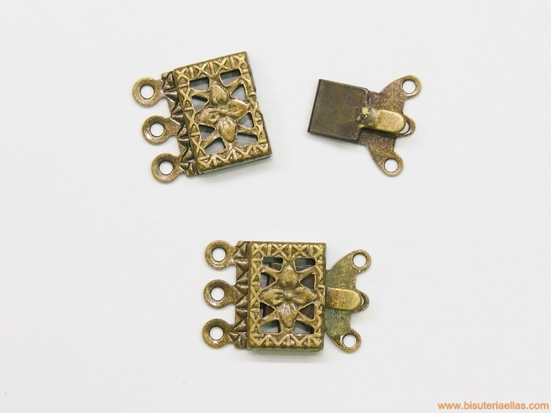 Cierre 3 vías 15X10mm bronce