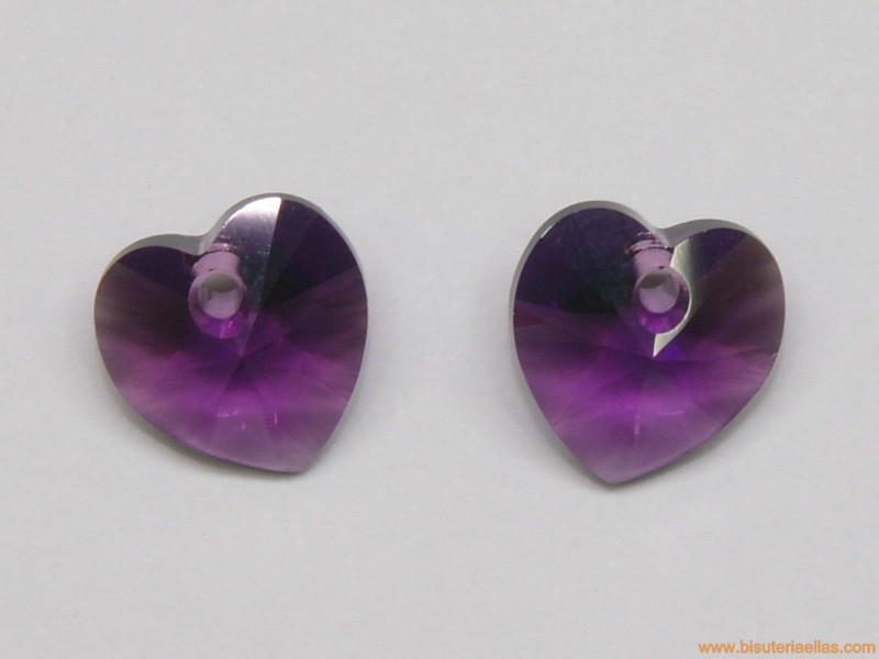 Corazón Swarovski 10mm Amethyst