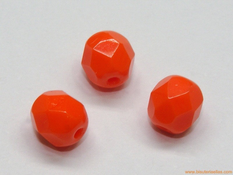 Bola facetada 6mm naranja coral