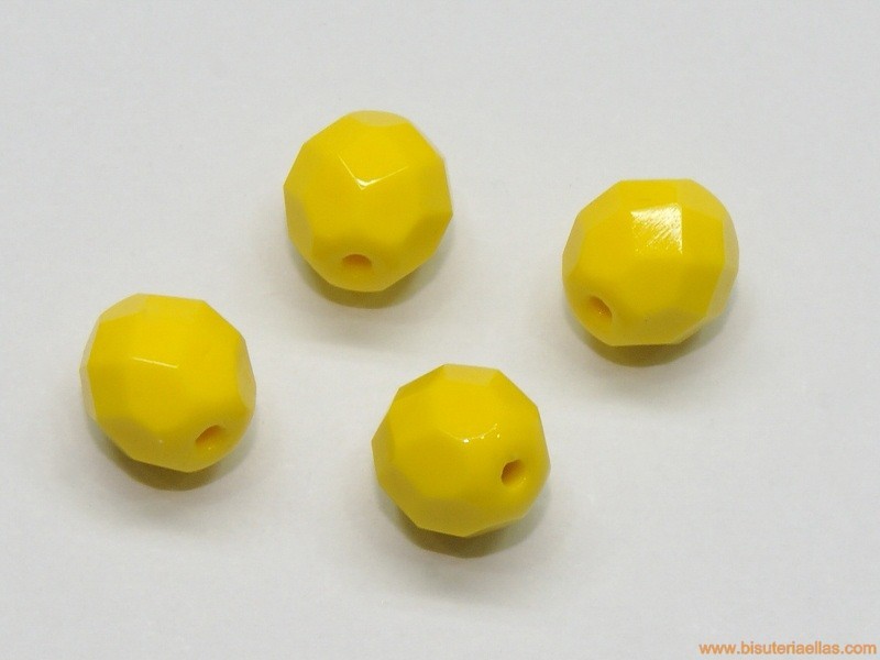 Bola facetada 8mm amarillo opaco