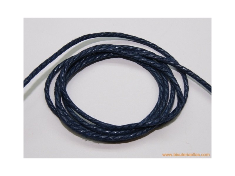 Cordón encerado 2mm azul marino