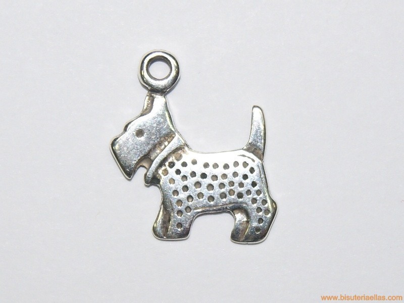 Charm zamak perro 20mm baño plata