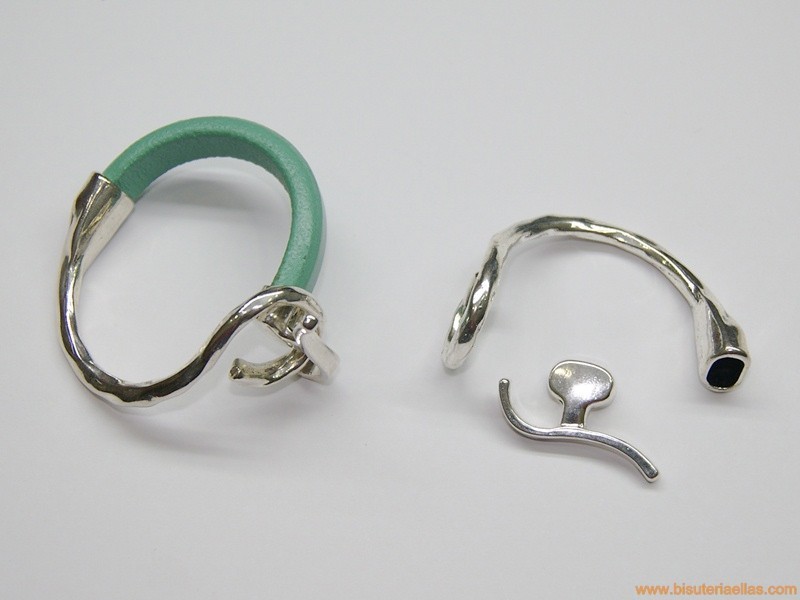 Cierre pulsera para cuero regaliz