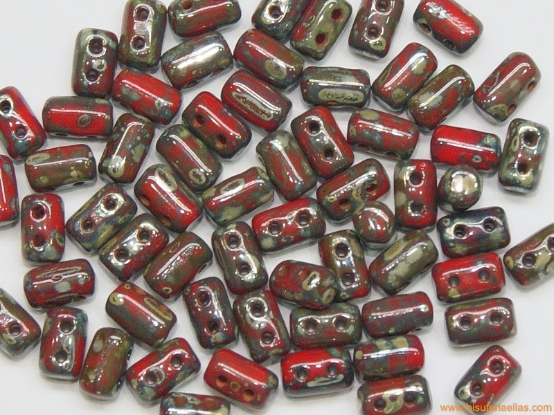 Rocalla Rulla 5x3mm coral rojo jaspeado