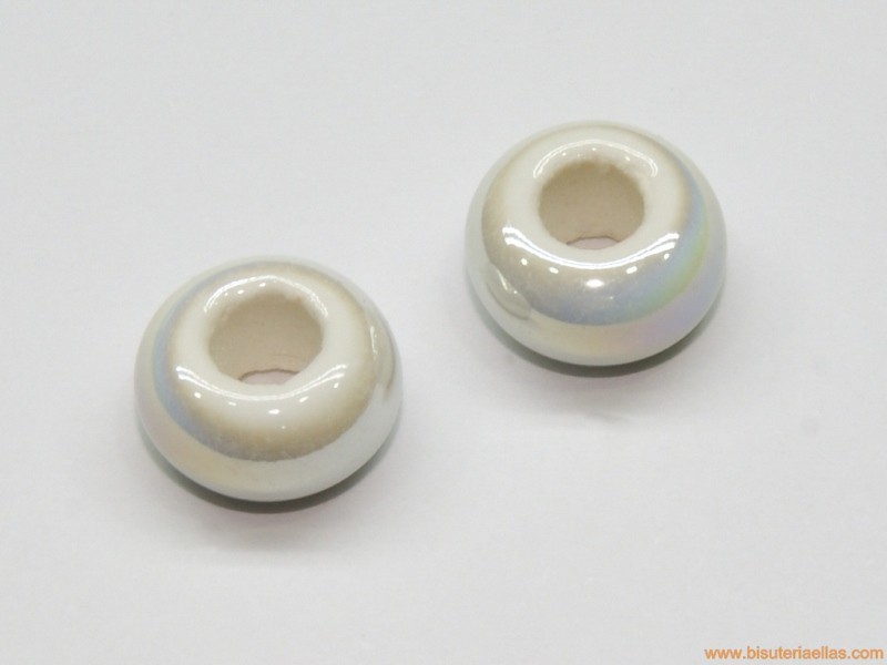 Bola chata Ø13x7mm paso 5mm blanca