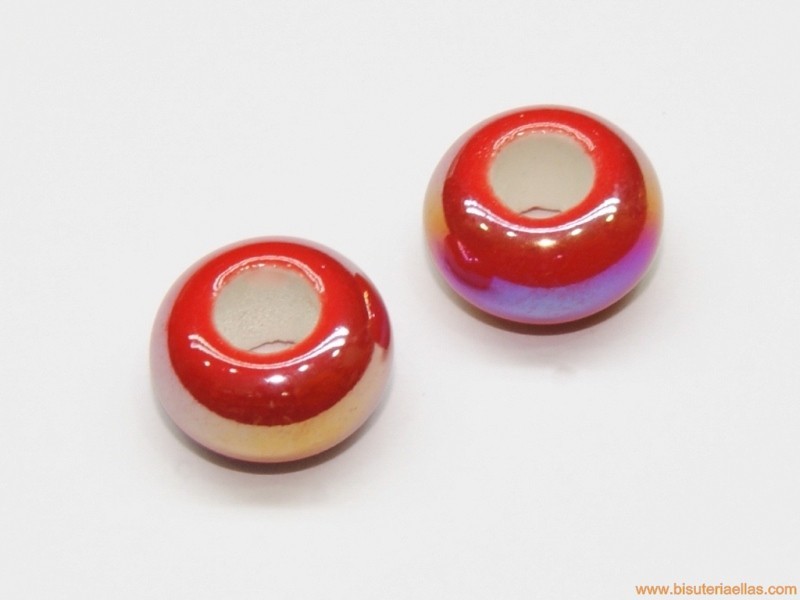 Bola chata Ø13x7mm paso 5mm roja