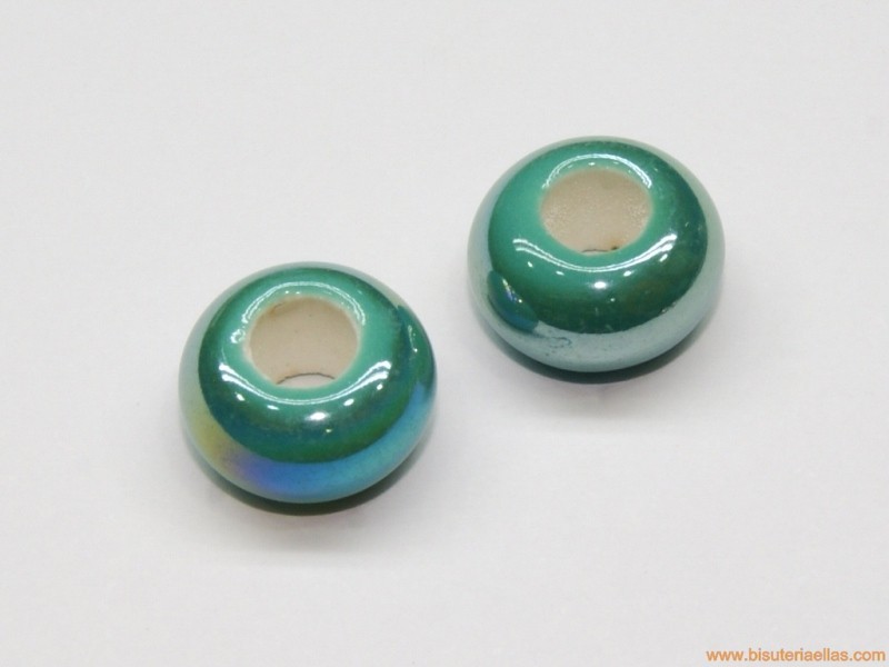 Bola chata Ø13x7mm paso 5mm turquesa