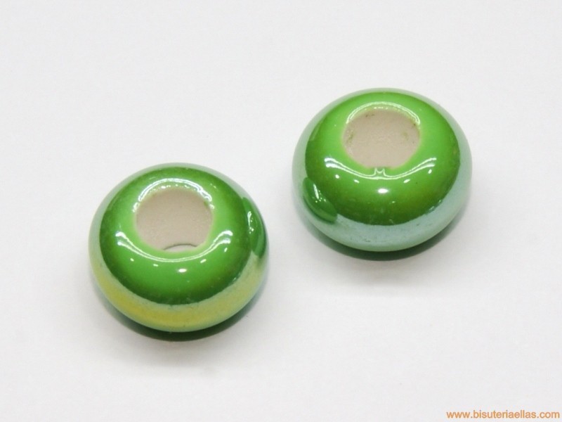 Bola chata Ø13x7mm paso 5mm verde