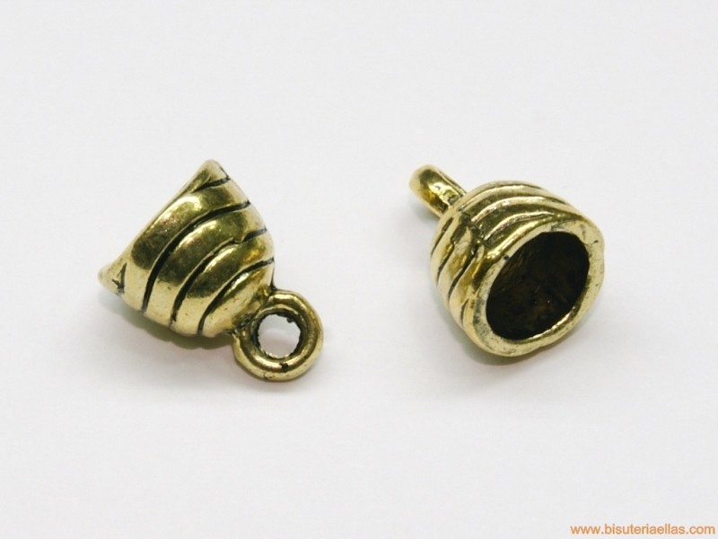 Terminal campana paso 6mm dorado