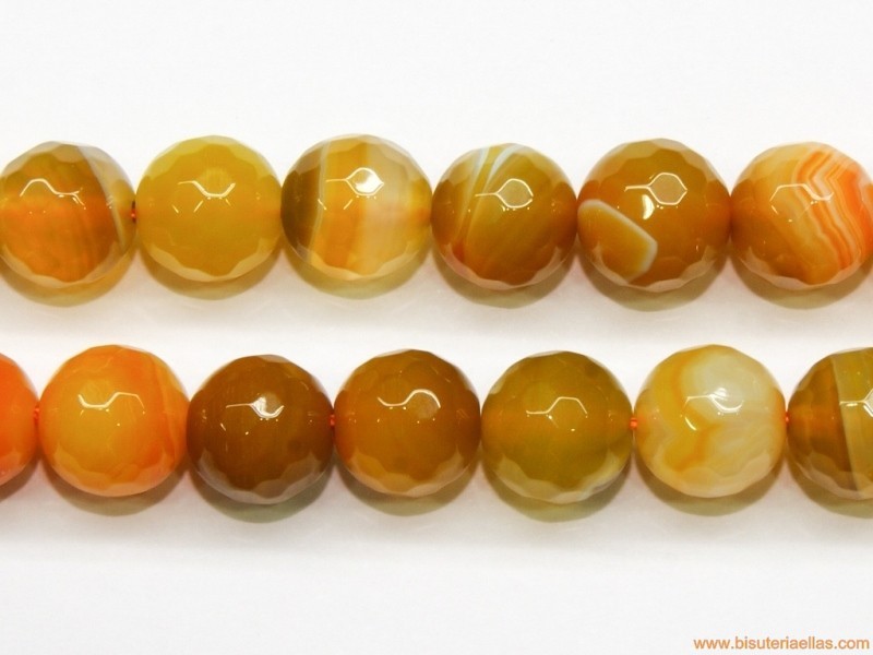 Bola facetada ágata amarilla Ø10mm