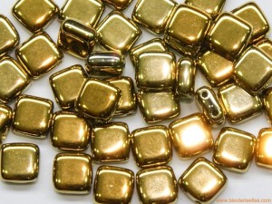 Tila checa 6mm dorado metálico