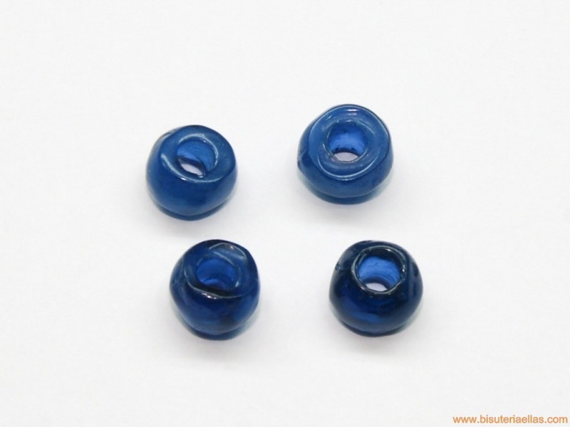 Donut irregular de resina 7mm paso 2,5mm azul