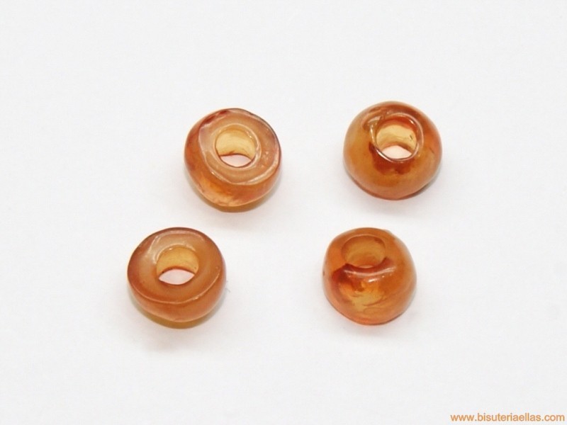 Donut irregular de resina 7mm paso 2,5mm champán