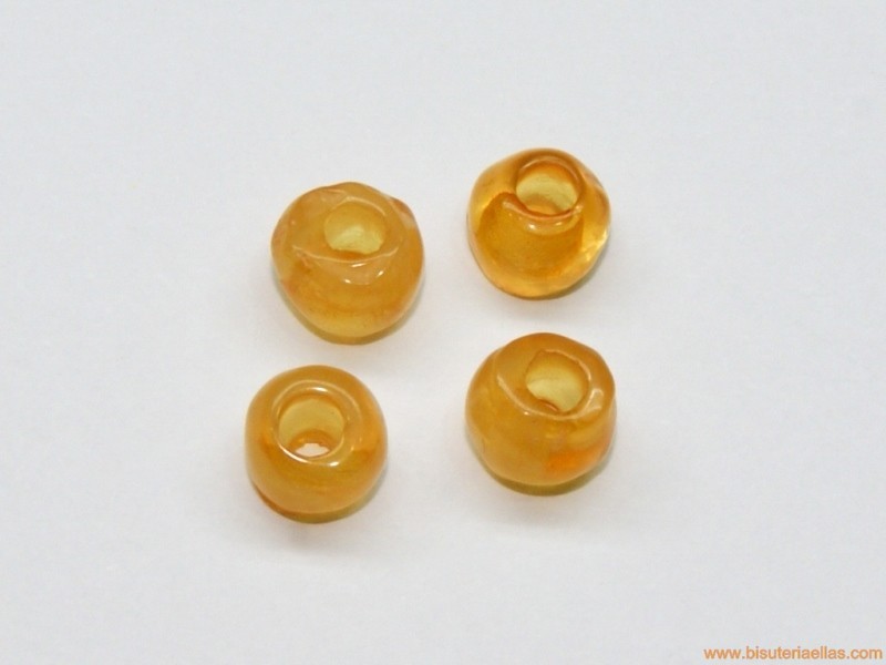 Donut irregular de resina 7mm paso 2,5mm naranja