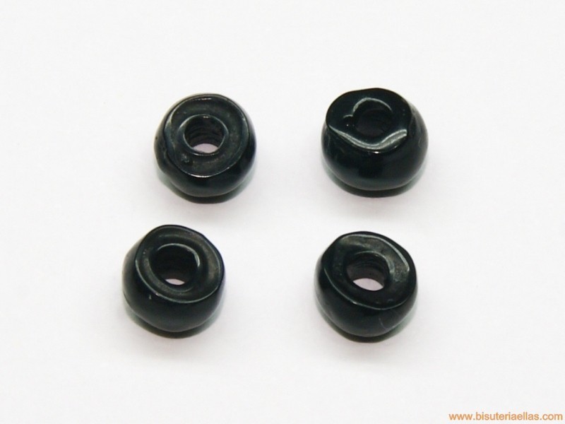 Donut irregular de resina 7mm paso 2,5mm negro