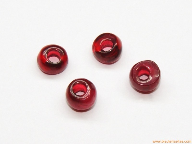 Donut irregular de resina 7mm paso 2,5mm vino