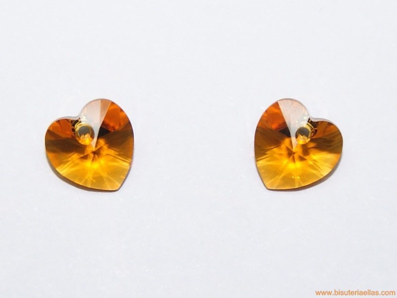 Corazón Swarovski 10mm Topaz