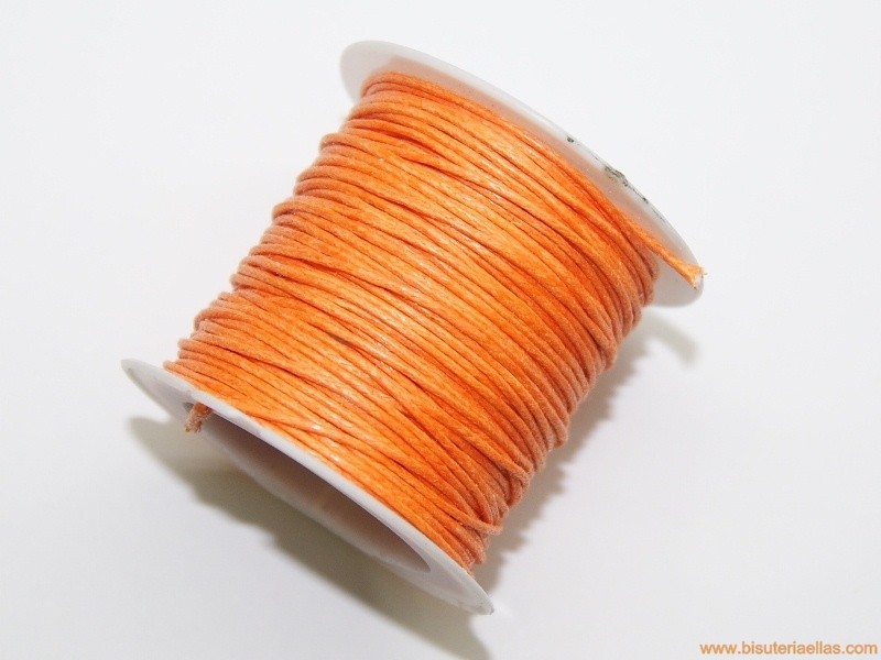 Cordón encerado 1mm naranja (10m.)