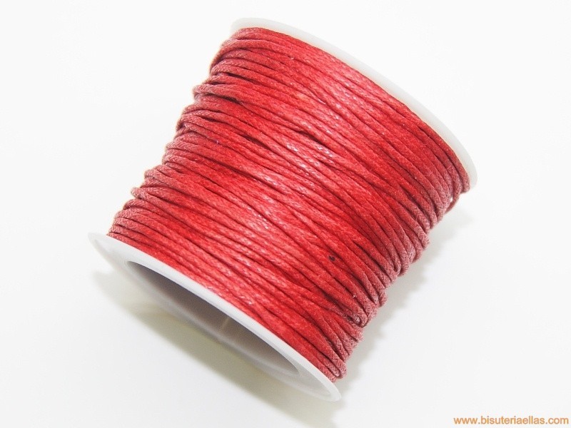 Cordón encerado 1mm rojo (10m.)
