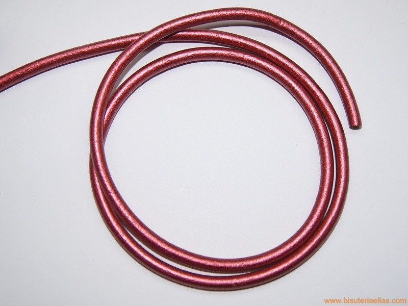Cordón cuero 4mm cobre metálico