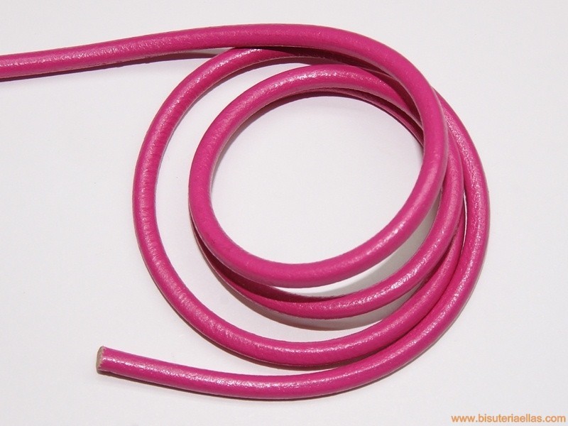 Cordón cuero 4mm fucsia