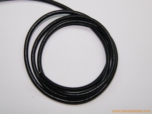 Cordón cuero 4mm negro
