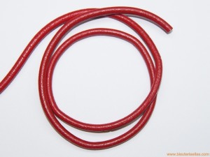 Cordón cuero 4mm rojo