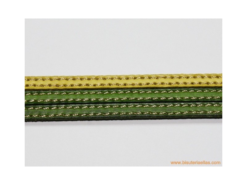 Cuero ensamblado 15mm verde degradado