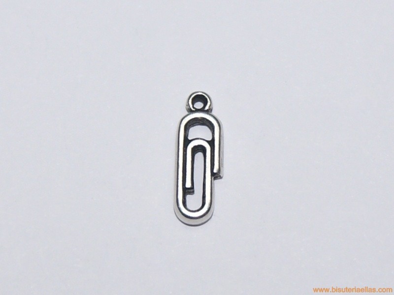 Charm zamak clip 15mm baño de plata